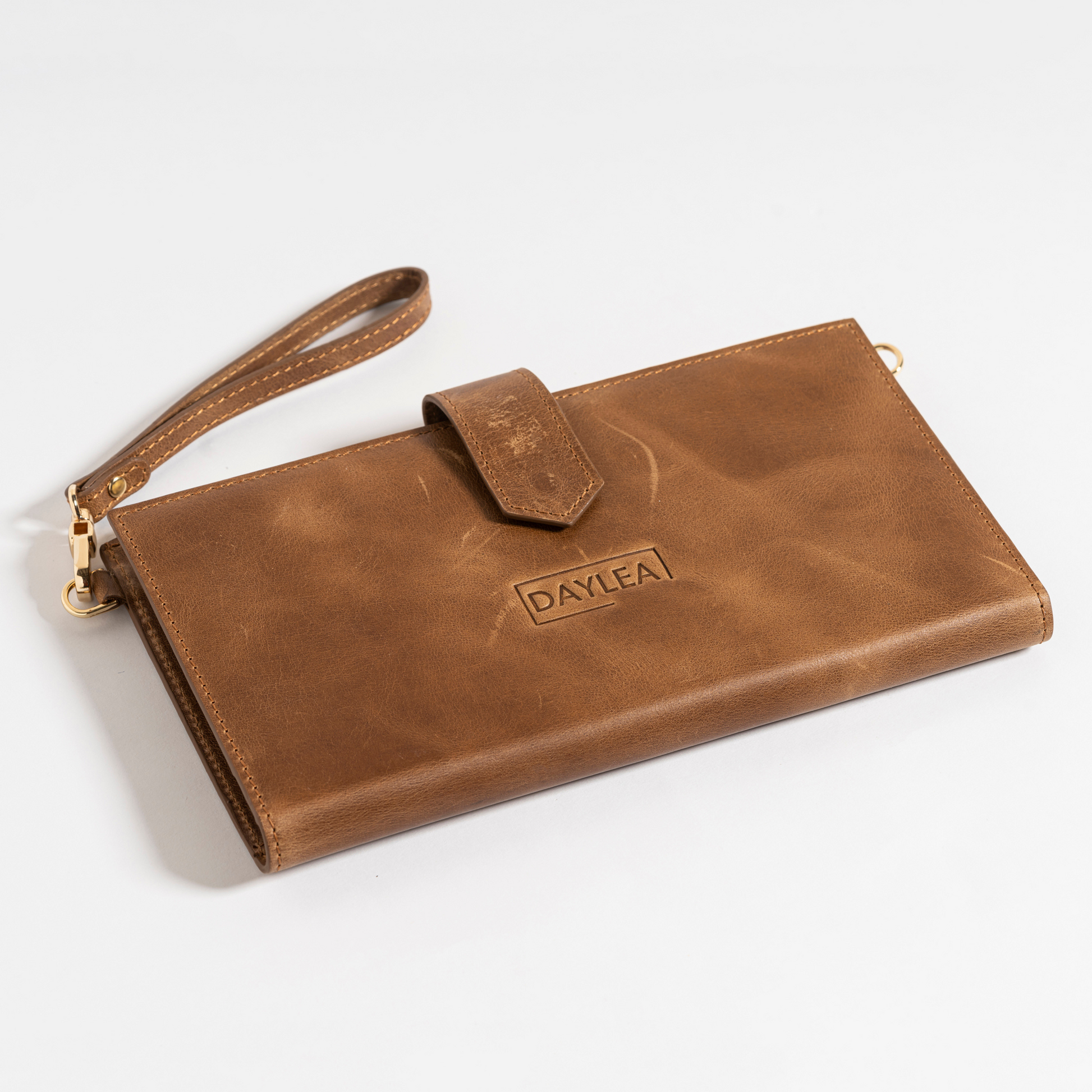 Brown Leather Wristlet Pouch - Wrist Bag